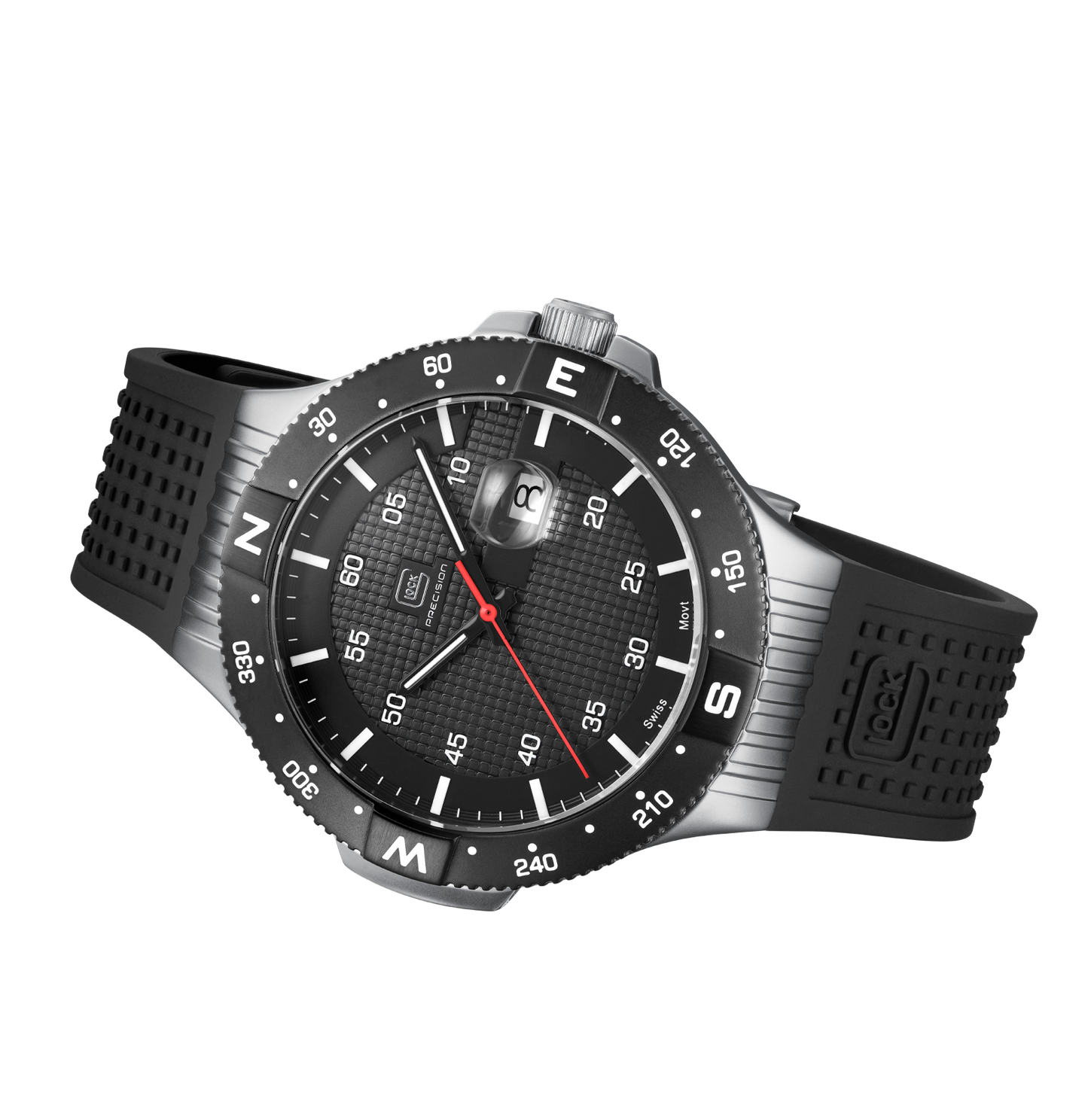 GLOCK Watch GW-15-1-22  Black Silicone Strap RTF Structure Horizontal View