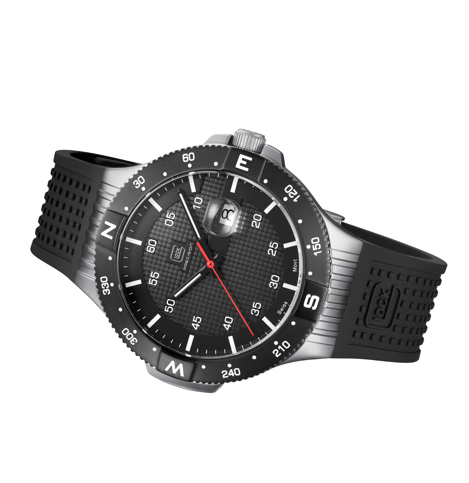 GLOCK Watch GW-15-1-22  Black Silicone Strap RTF Structure Horizontal View