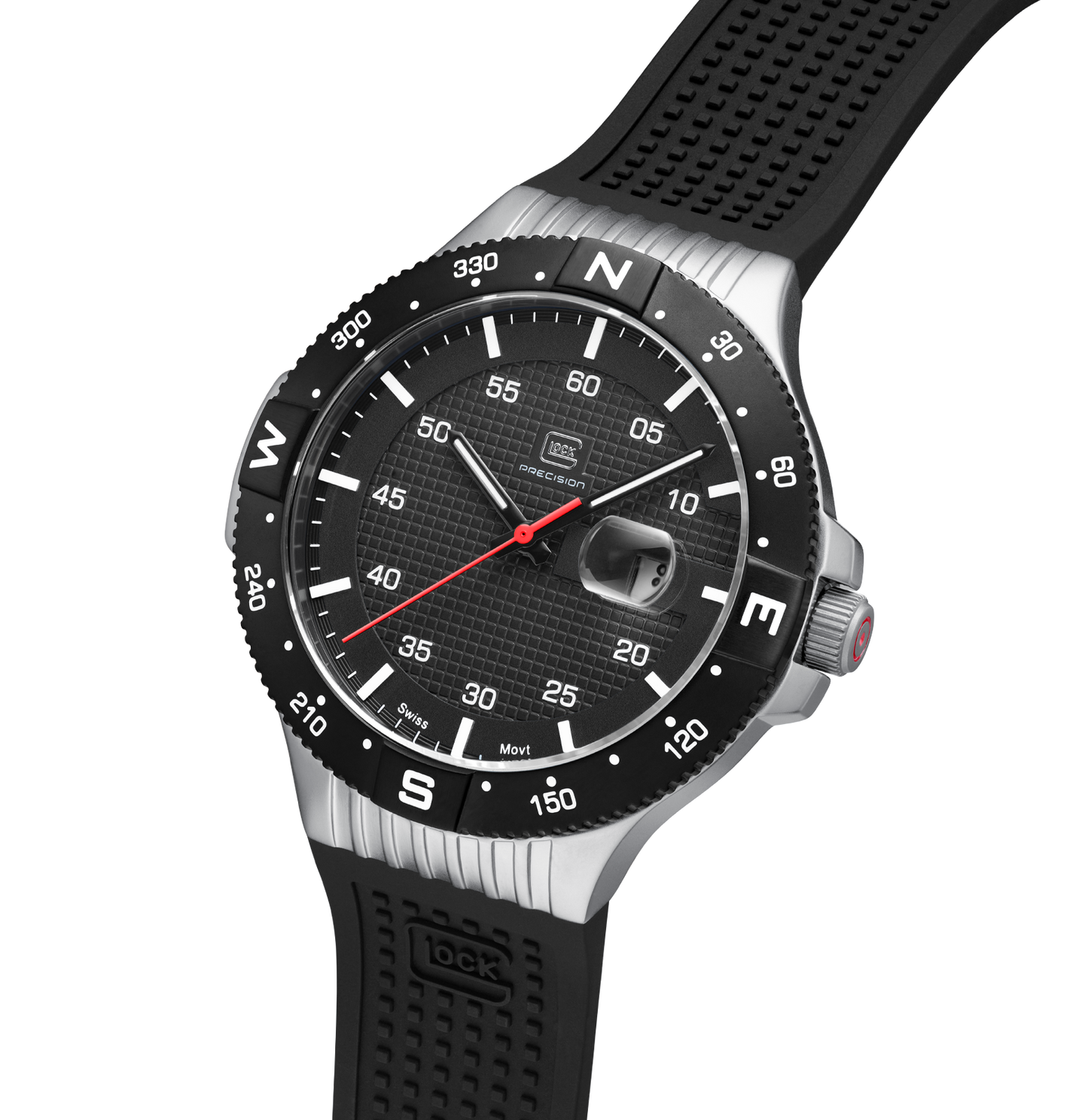 GLOCK Watch GW-15-1-22  Black Silicone Strap RTF Structure Half Side View