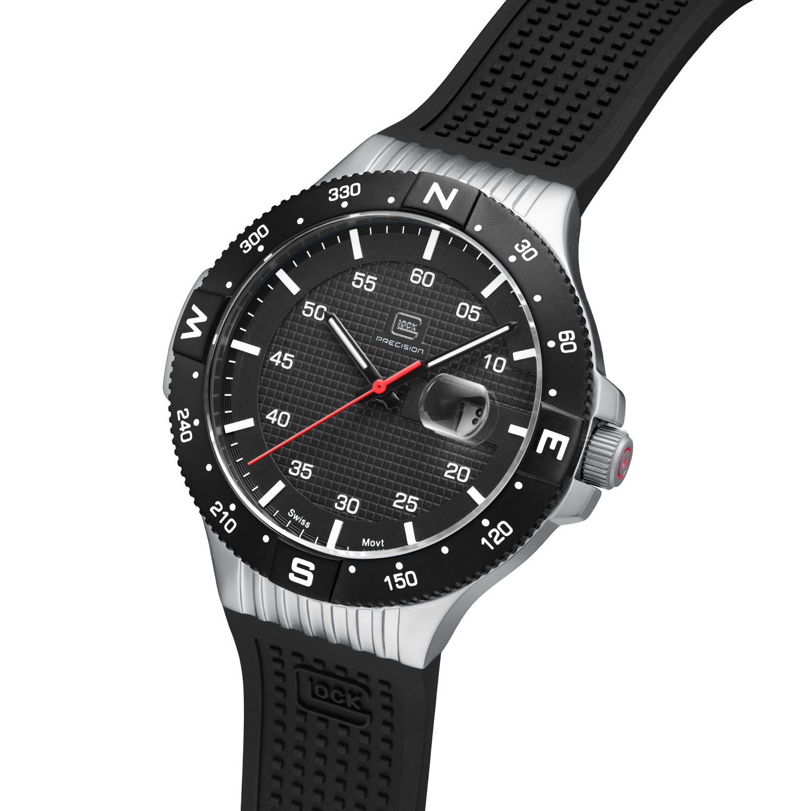 GLOCK Watch GW-15-1-22  Black Silicone Strap RTF Structure Half Side View