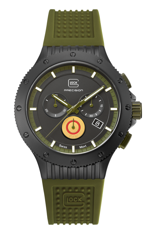 Limited GLOCK Watch GW-27-1-24 Armygreen Silicone Strap Front View