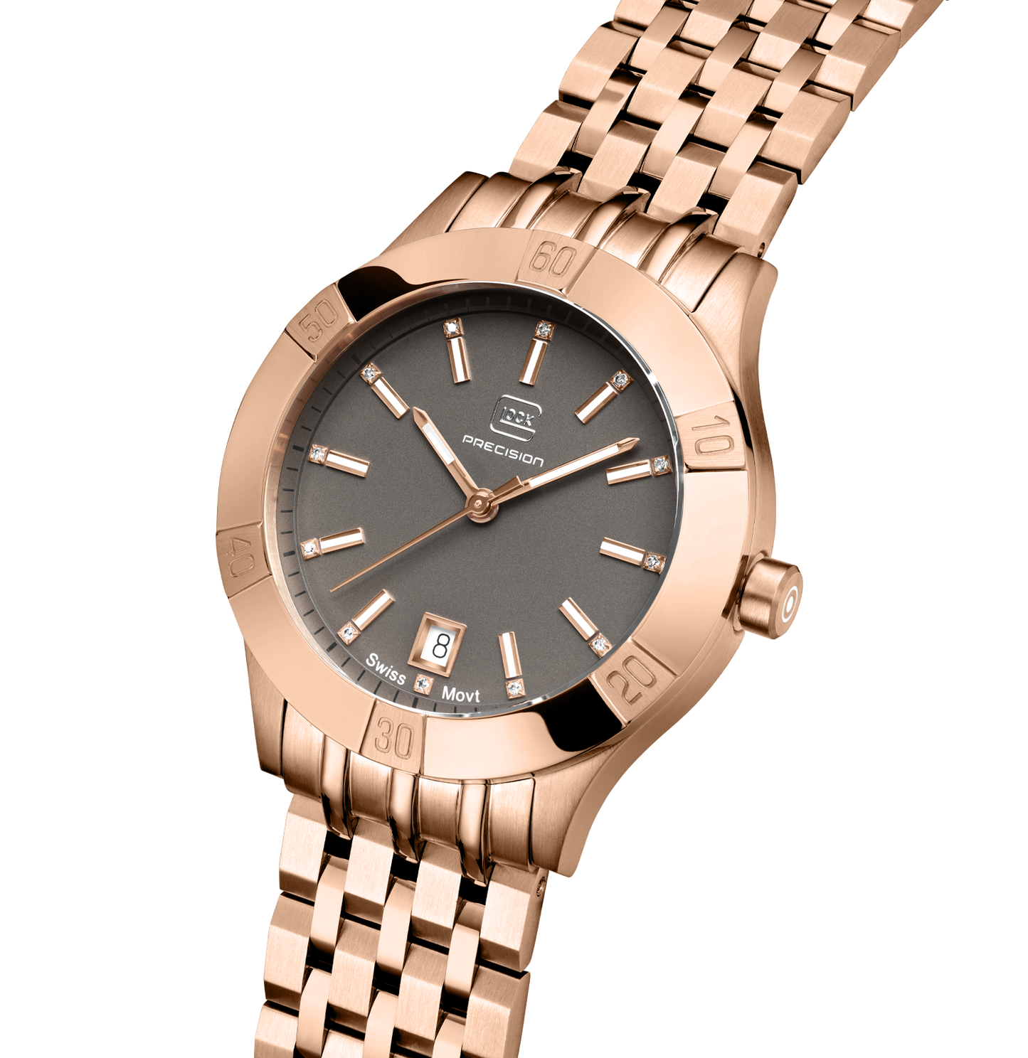 GLOCK Watch GW-31-2-18 Rose Gold-Tone Link Strap Horizontal View