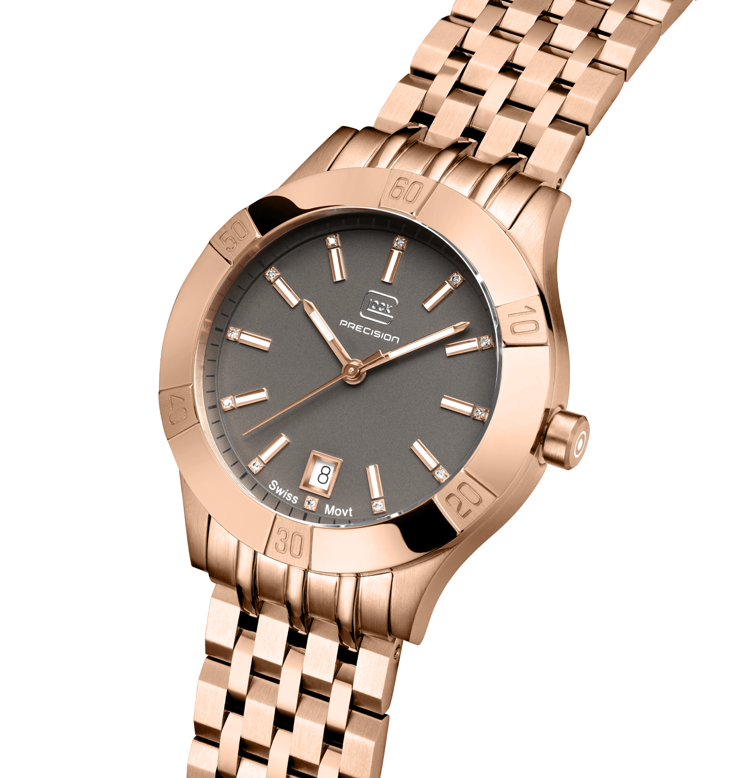 GLOCK Watch GW-31-2-18 Rose Gold-Tone Link Strap Horizontal View
