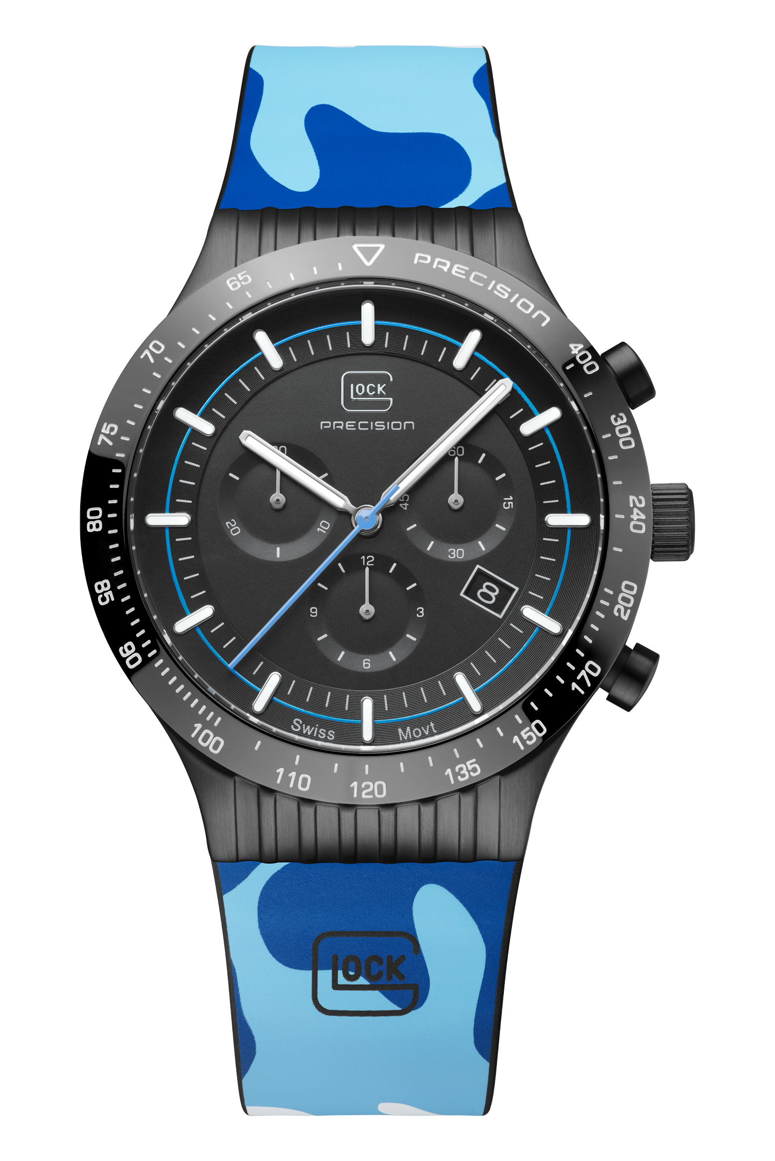 GLOCK Watch GW-34-5-24 Camonavy Silicone Strap Front View