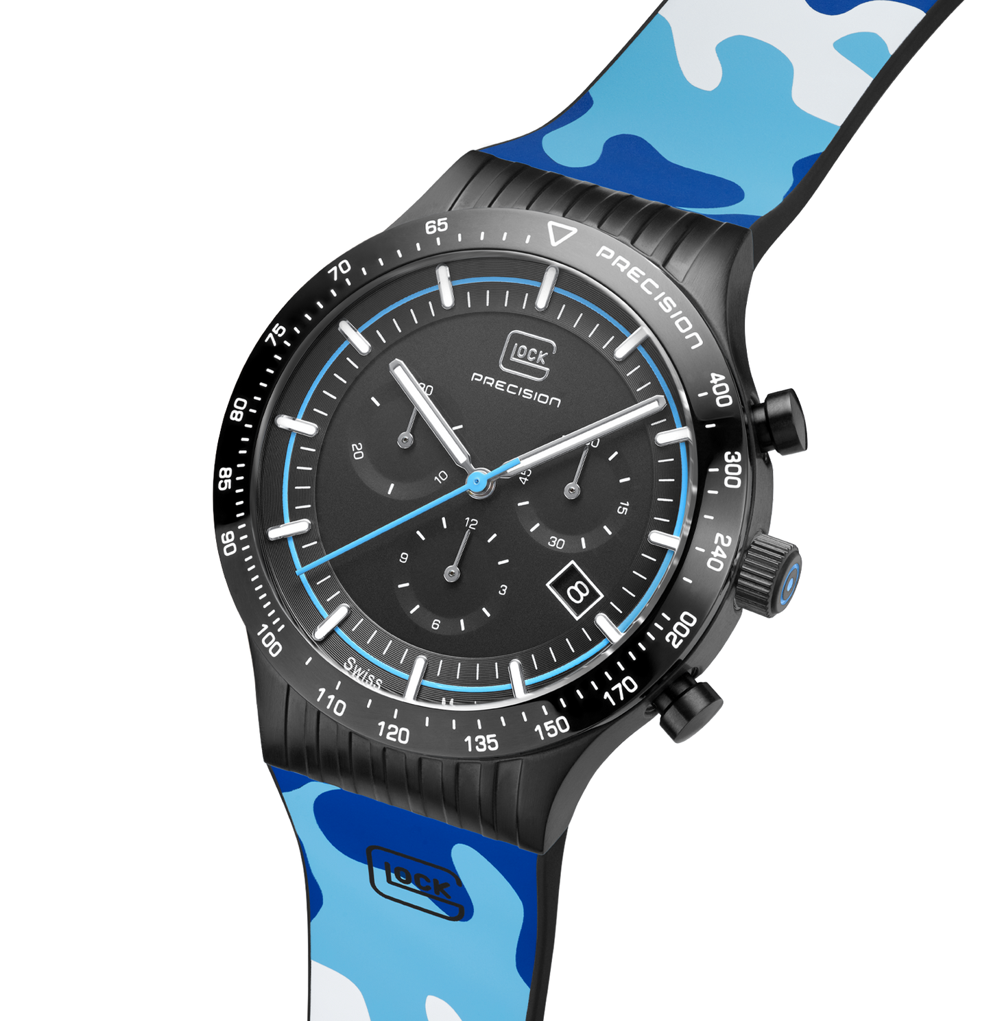 GLOCK Watch GW-34-5-24 Camonavy Silicone Strap Half Side View
