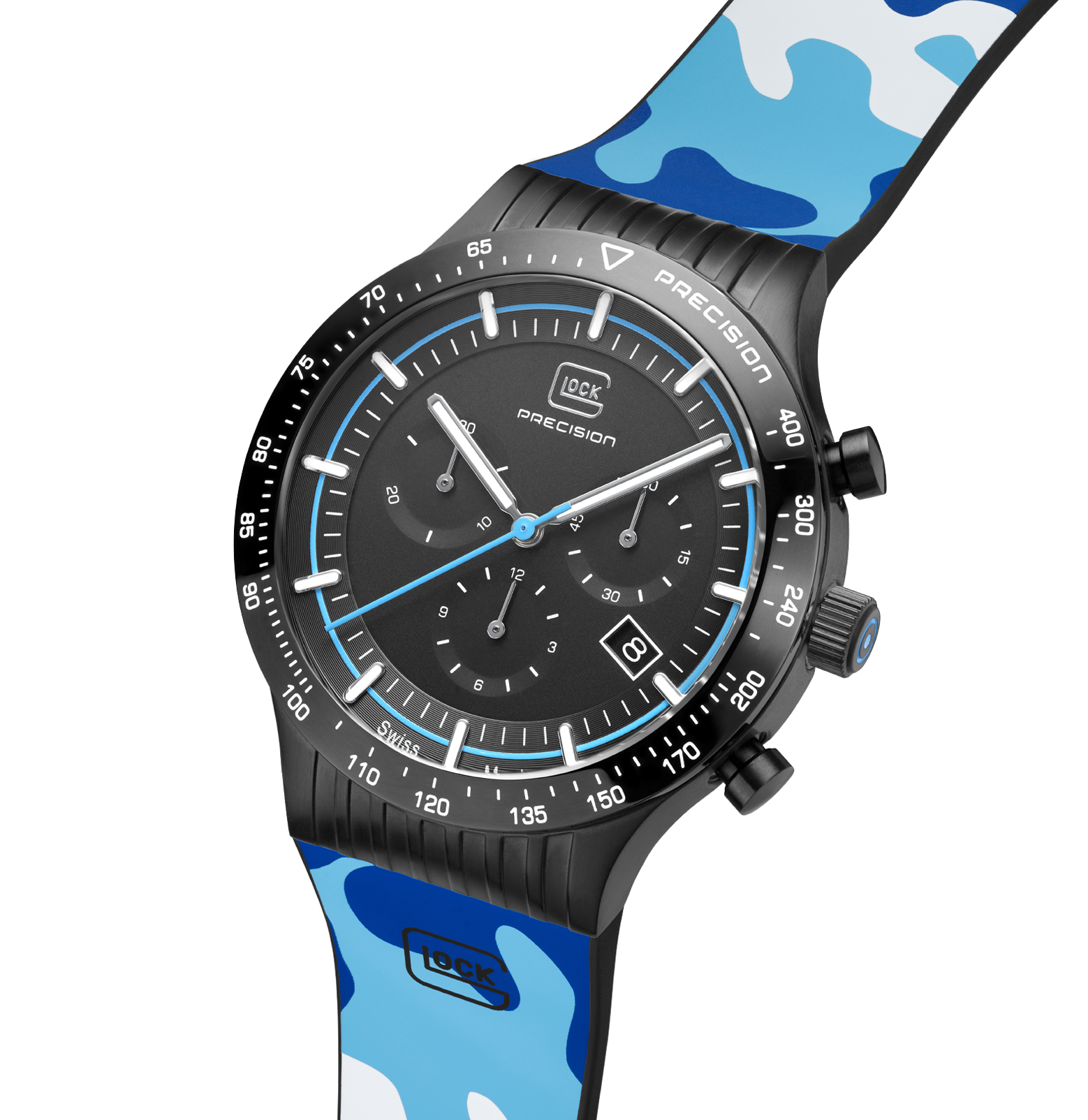 GLOCK Watch GW-34-5-24 Camonavy Silicone Strap Half Side View