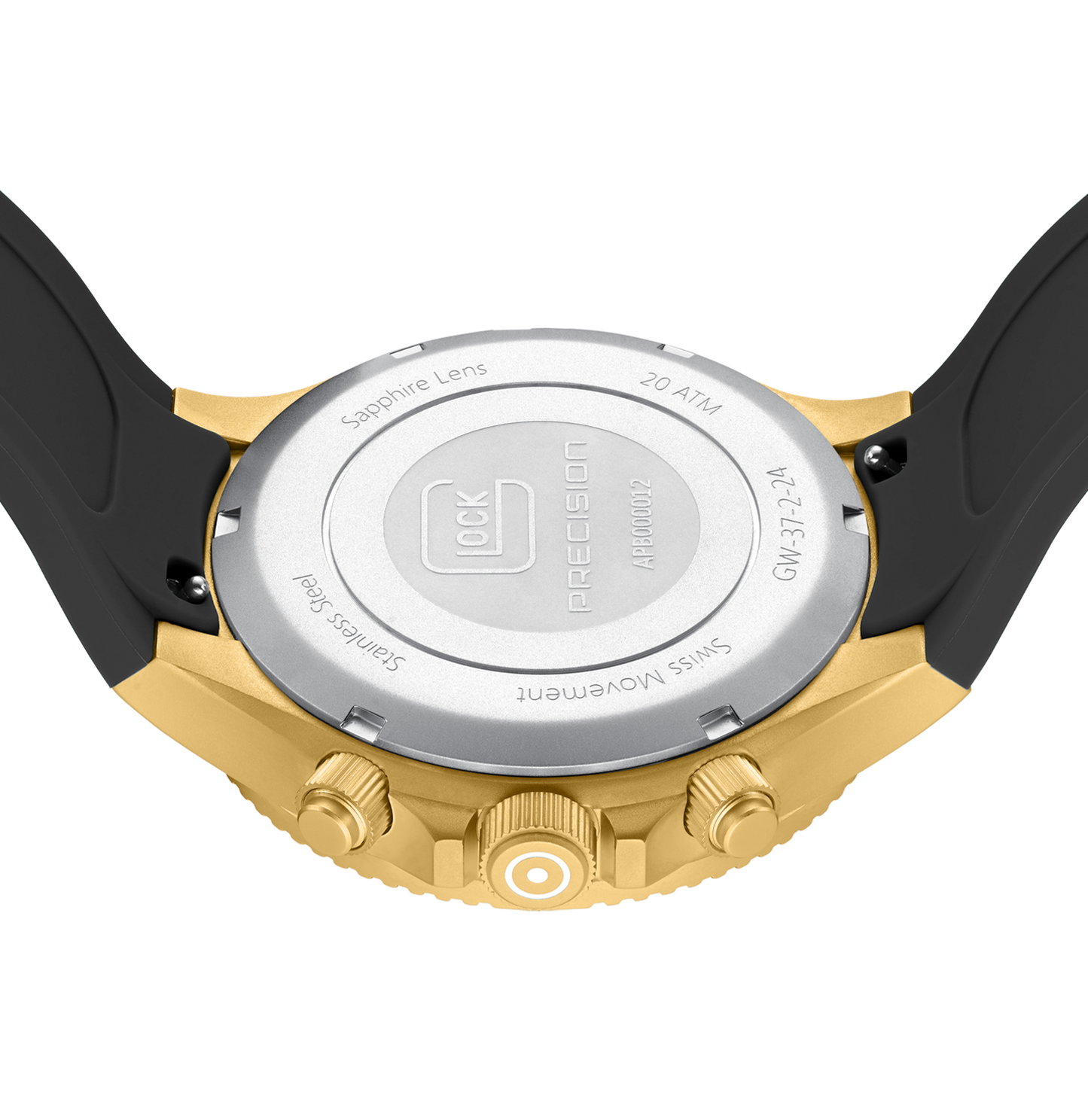GLOCK Watch GW-37-3-24 Black Silicone Strap with GLOCK Lettering Side View