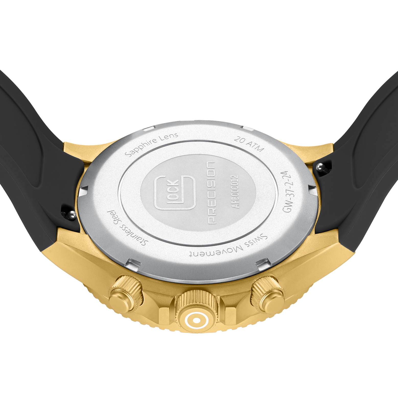 GLOCK Watch GW-37-3-24 Black Silicone Strap with GLOCK Lettering Side View
