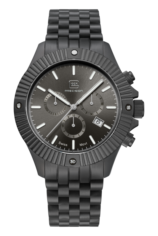 GLOCK Watch GW-38-1-22 Gunmetal Link Strap Front View