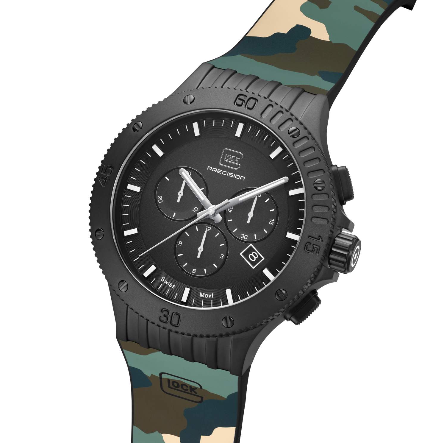GLOCK Watch GW-42-4-24 Camoforest Silicone Strap Half Side View