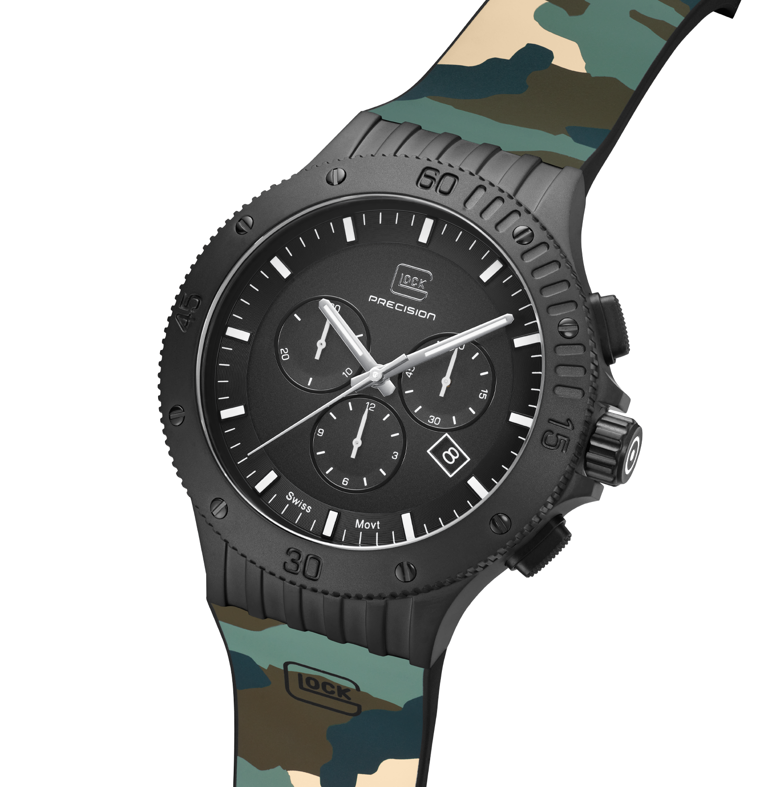 GLOCK Watch GW-42-4-24 Camoforest Silicone Strap Half Side View